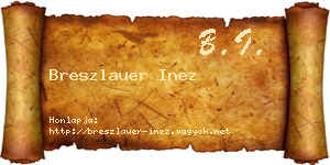 Breszlauer Inez névjegykártya